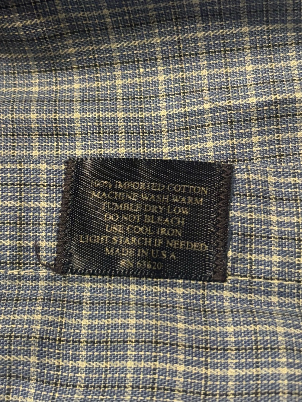 Burberry Men's Blue Check Button Down Dress Shirt Size Medium - Picture 5 of 6